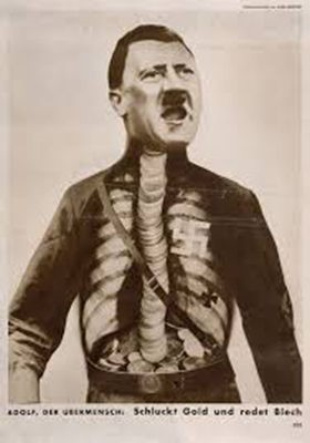 Photomontage 17-John Heartfield-Adolf the Übermensch Swallows gold and spouts junk